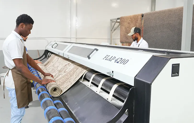 Carpet being deep cleaned by The Grand Laundry Hub in Abu Dhabi