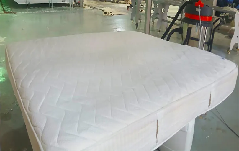 Mattress after steam cleaning and sanitisation